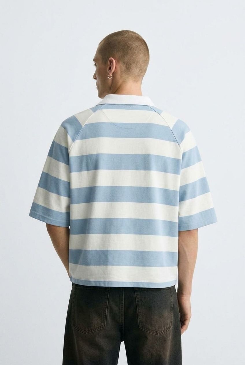 Baby Blue x White Polo