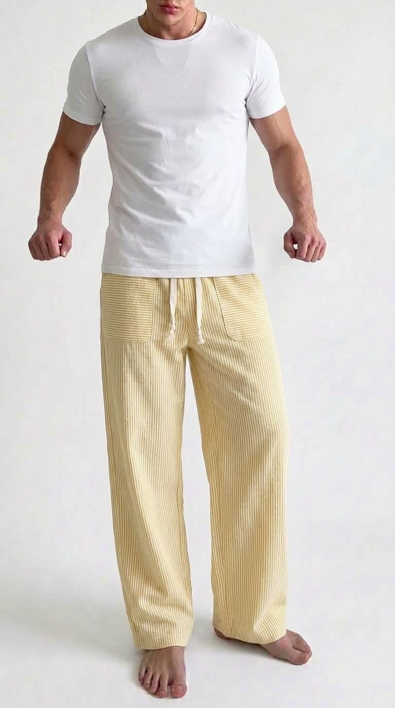 Yellow Stripe Baggy Pants