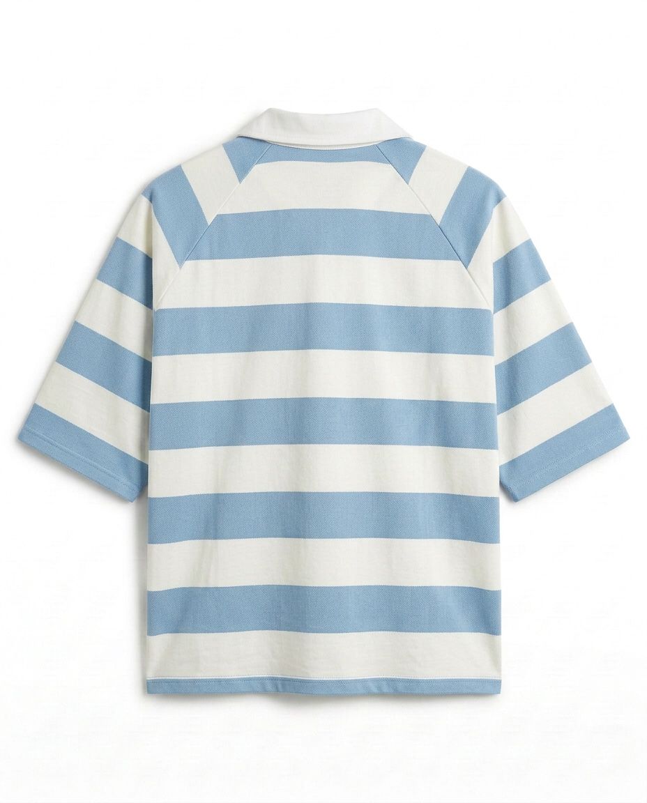 Baby Blue x White Polo