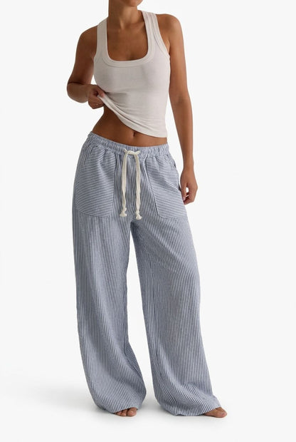Blue Stripe Baggy Pants